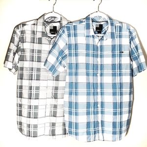 (2) O'Neill Plaid Men's Casual Button Down Shirts